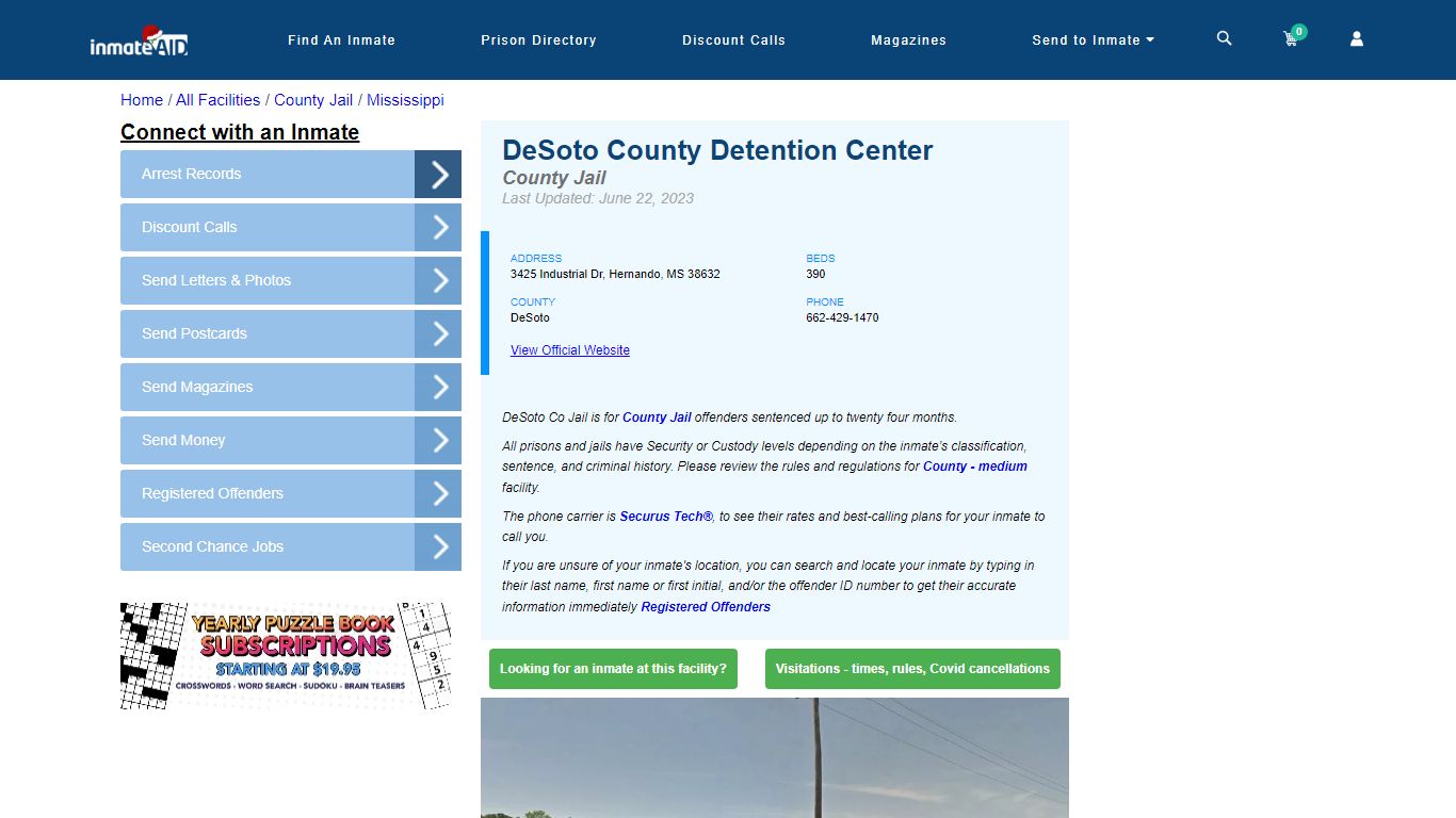 DeSoto County Detention Center - Inmate Locator - Hernando, MS