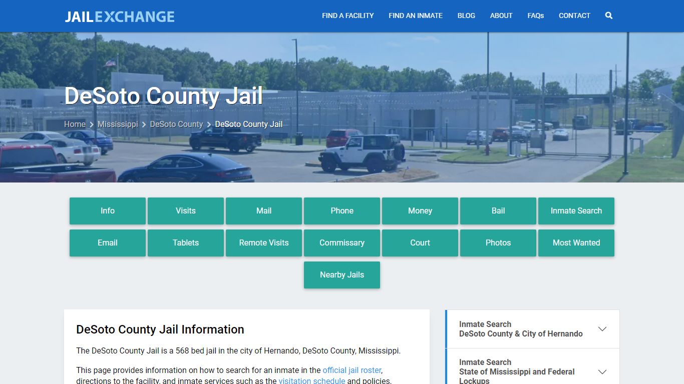 DeSoto County Jail, MS Inmate Search, Information